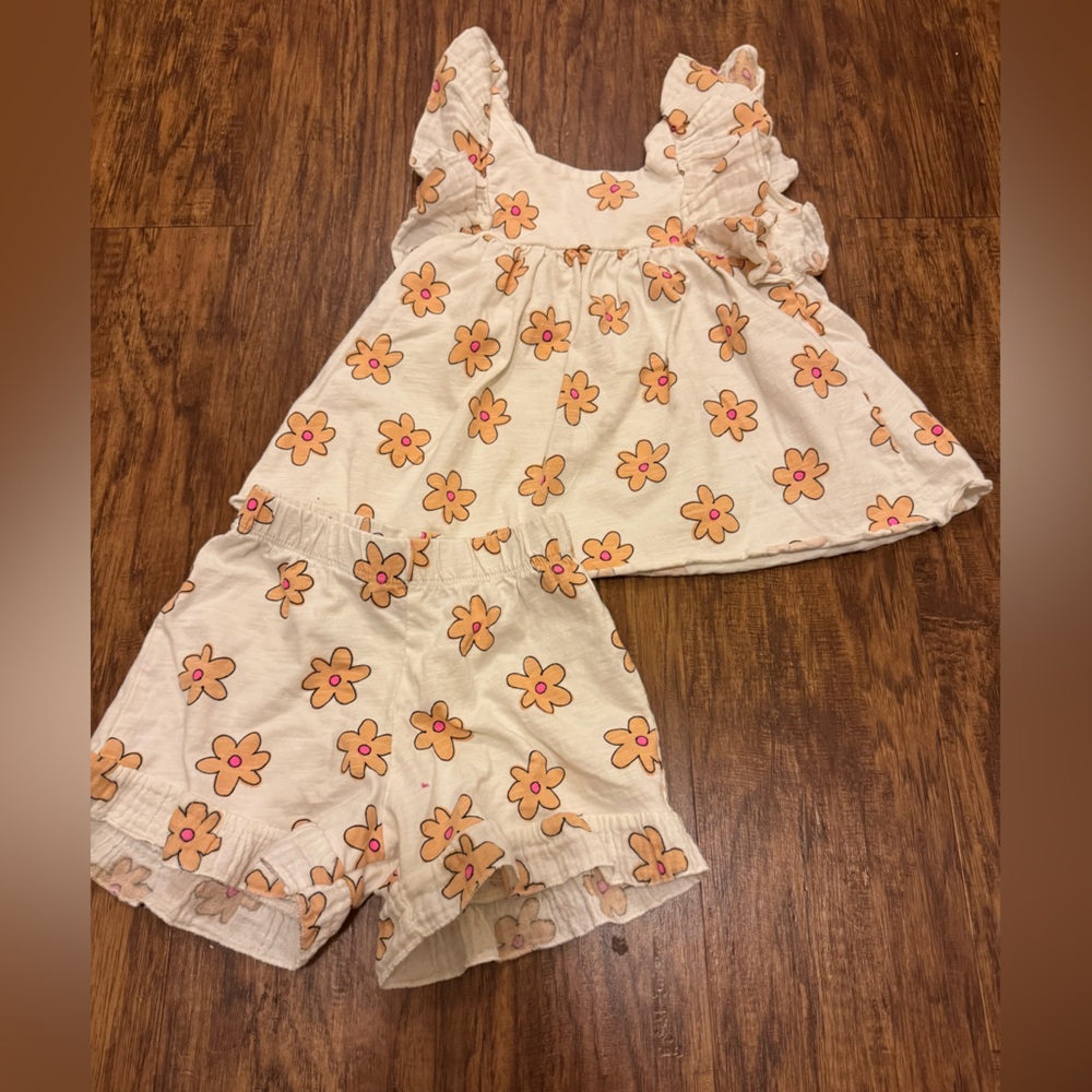 Zara Cream and Orange Floral Set